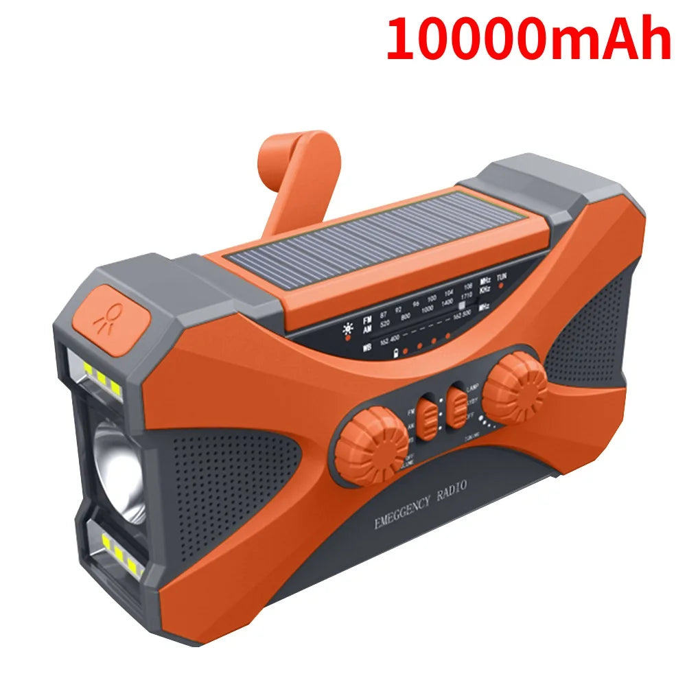 12000mAh AM/FM/NOAA emergency radio survival with crank battery operated radio solar Hand Crank SOS Alarm small portable radio