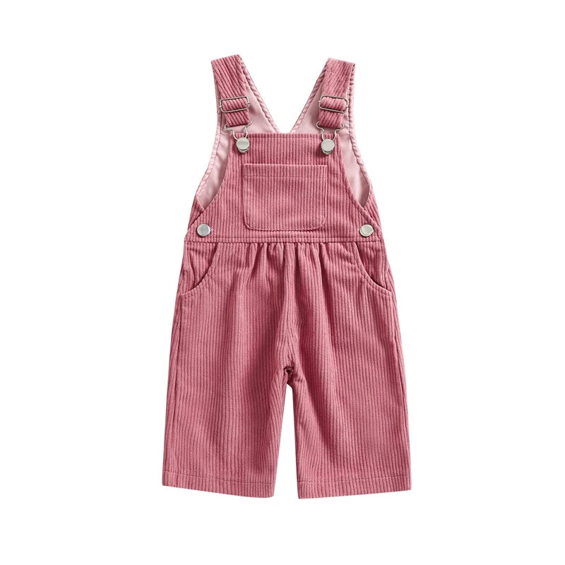 2024-07-18 Lioraitiin 3-24M Baby Girl Summer Overalls Infant Wide Leg Solid Color Jumpsuit Front Pocket Suspender Pants Outfits