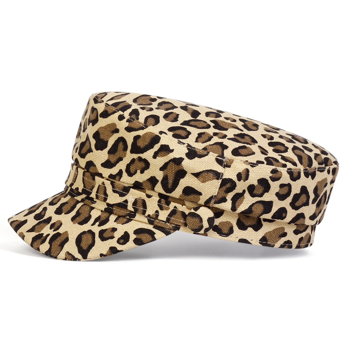 1piece Unisex Leopard Print Navy Cap Outdoor Adjustable Sunscreen Leisure Hat Spring Autumn Travel Tourism Beach Vacation