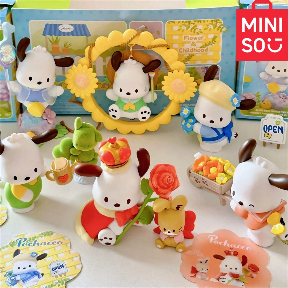 MINISO Pochacco Flowers And Young Pochacco's Small Garden Series Mystery Box Fashion Play Handmade Decorative Gifts Random Style