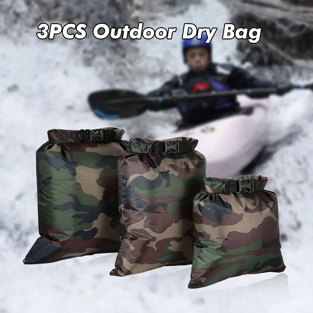 Pack of 3 Waterproof Bag 3L+5L+8L Outdoor Ultralight Dry Sacks for Camping Hiking Traveling Fishing Swimming