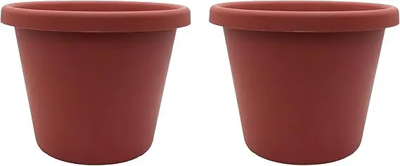 The HC Companies Classic Round Plastic Plant Pot w/Rolled Rim - Lightweight & UV Resistant Flower Pot for Herbs & More - Outdoor