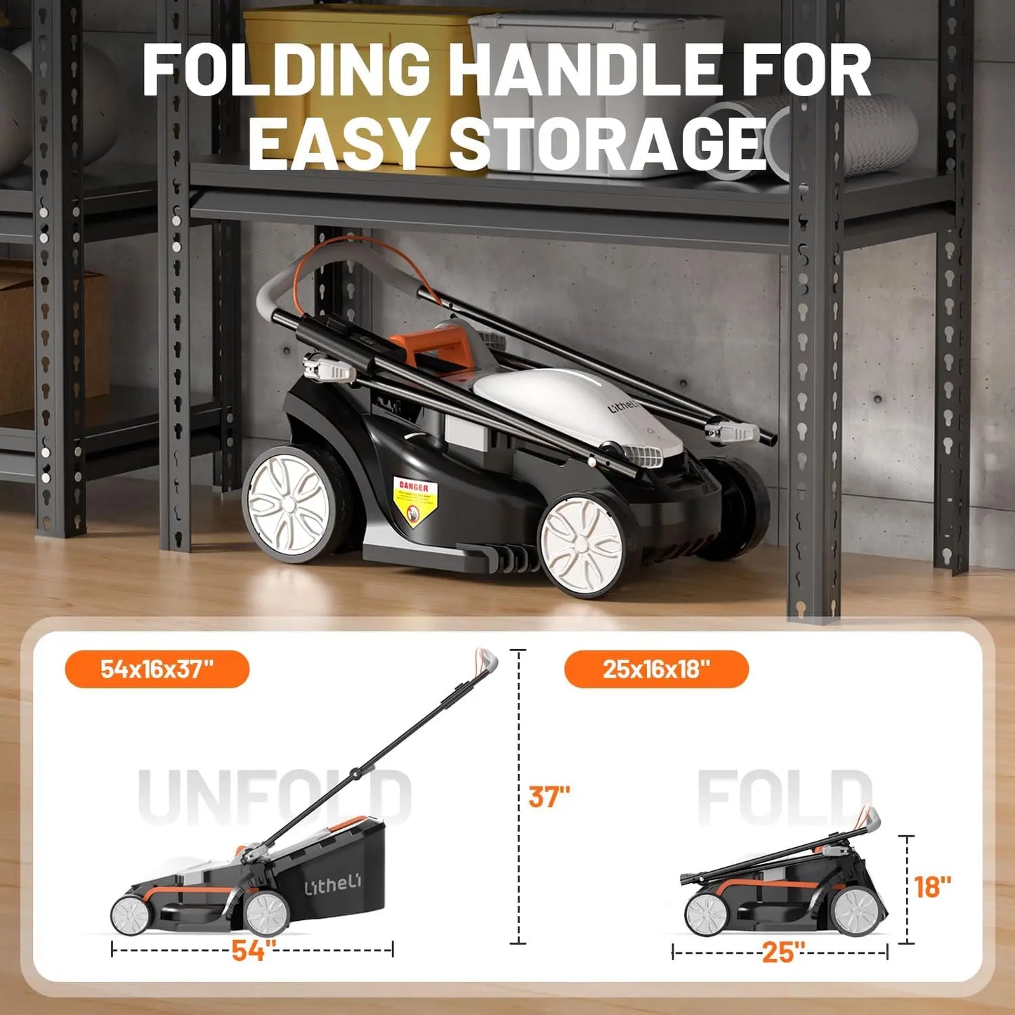 Cordless Lawn Mower 13 Inch, U20 Handy+ 20V Electric Lawn Mowers for Garden, Yard and Farm, 5 Heights Adjustment, Light Weight,4