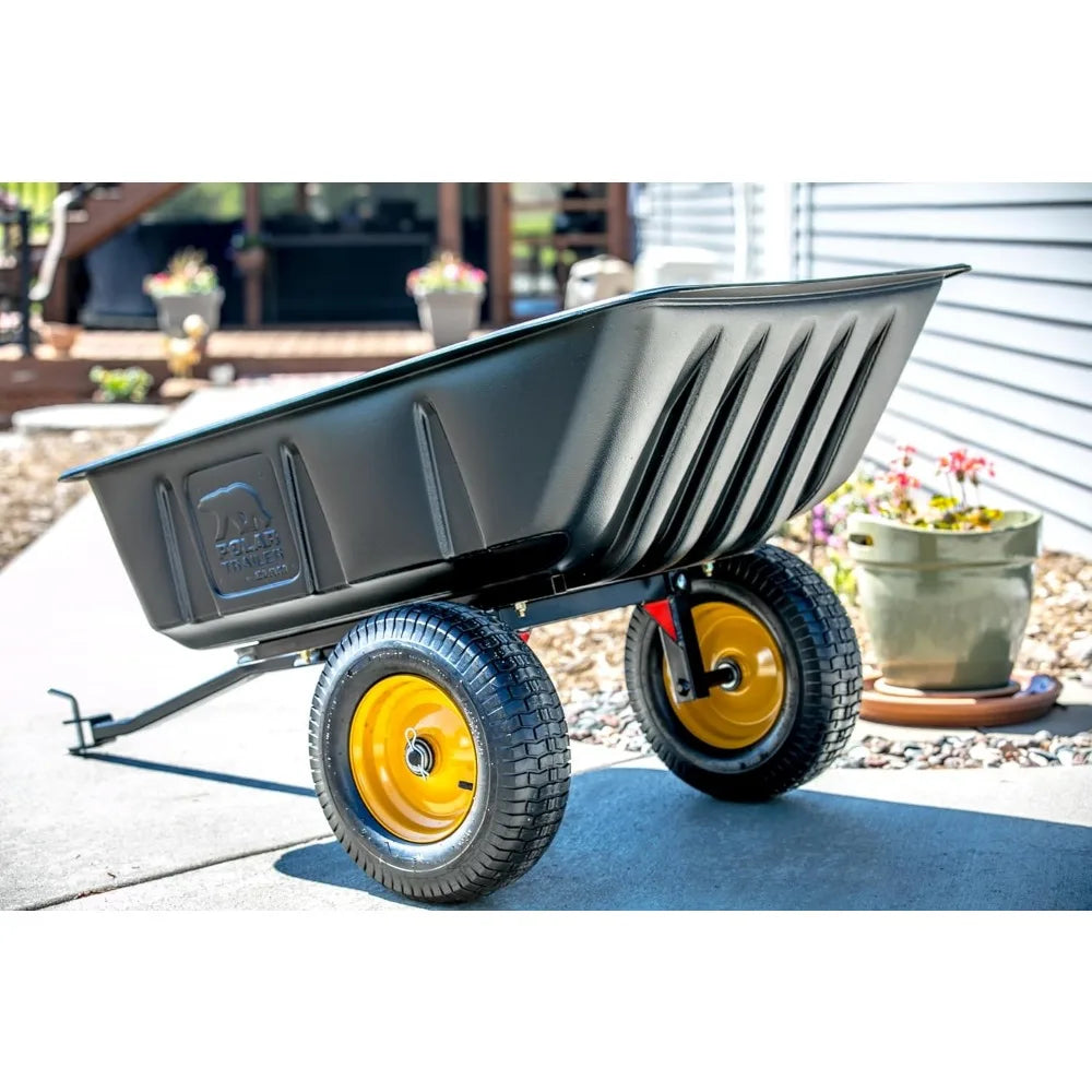 9393 LG7 Heavy-Duty ATV/UTV Hauling Trailer – 600 lb Capacity, Tilt Dump Frame & Rustproof Tub for Outdoor Work (10 Cu. Ft, Bla