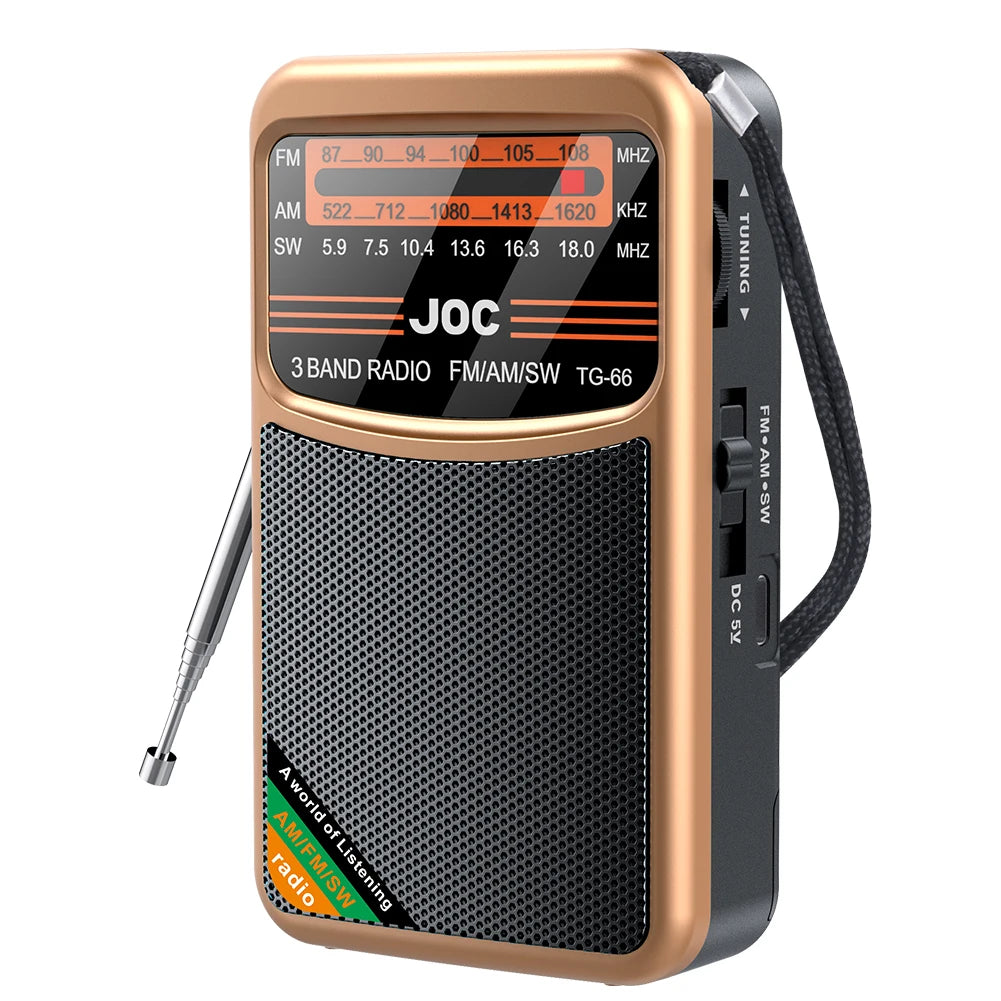 Portable Mini Full Band Radio Best Reception FM AM SW Radio Rechargeable Emergency Pocket Radio Built-in Speaker