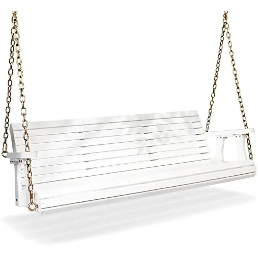 Upgraded wooden porch swings for courtyards and gardens, heavy-duty 880 pound outdoor swing benches with hanging chains