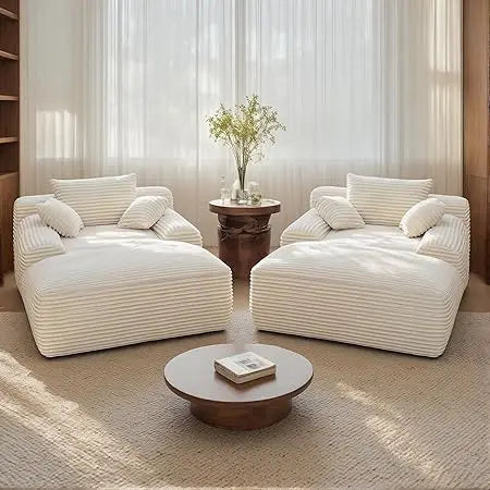 67" Oversized Chaise Lounge Reading Chair,Plush Corduroy Boneless Memory Foam Couch Sofa Beds,Lounging Chairs with Deep Large se