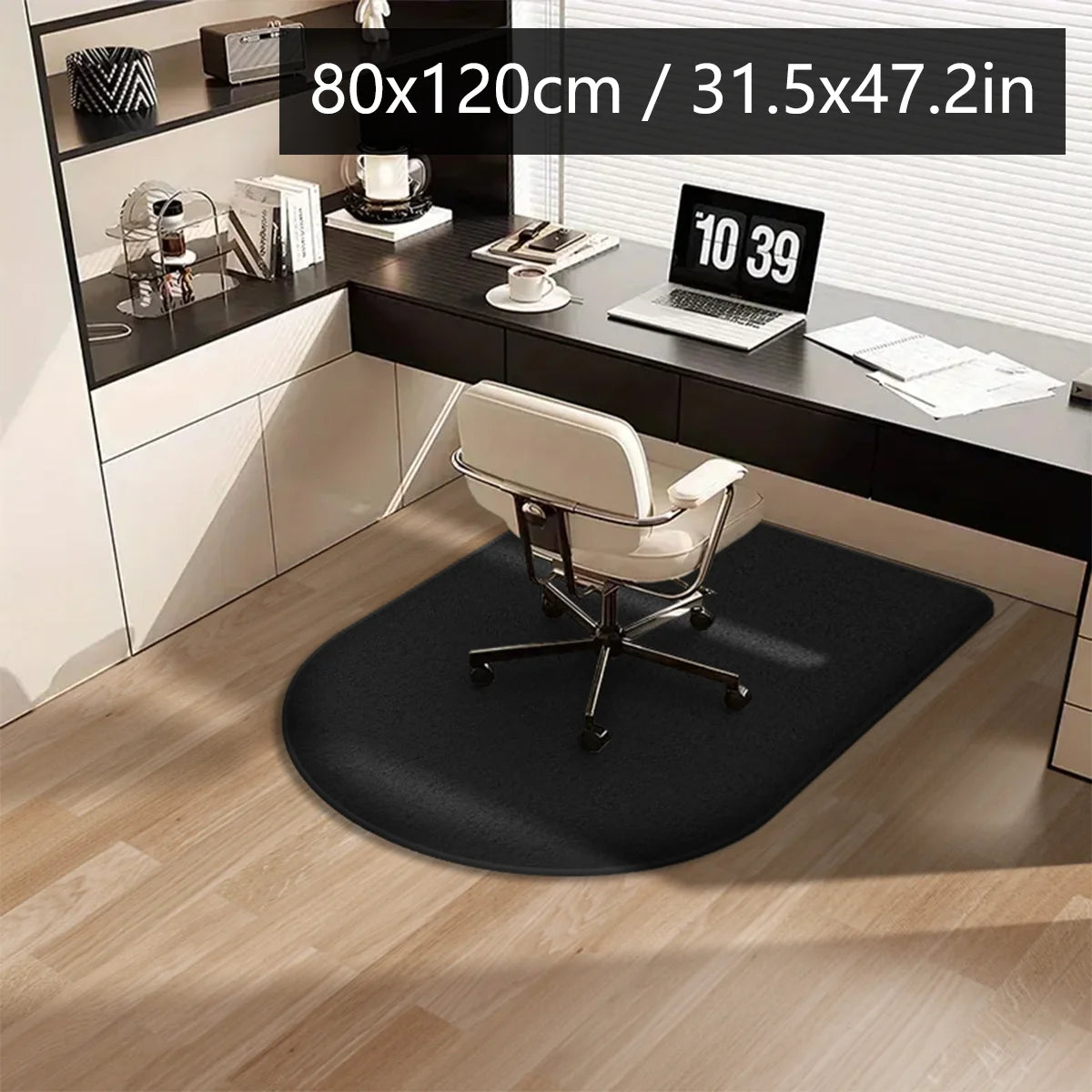 Solid color computer chair mat flannel floor mat thickened desk swivel chair arched carpet study soft dressing table foot mat
