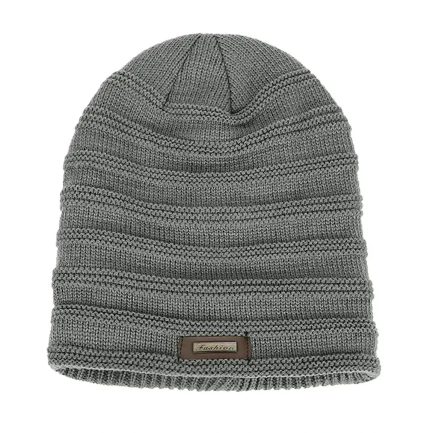 Men's Winter Warm Fleece Knitted Hat Outdoor Pullover Cap - Stay Cozy and Stylish in the Cold!