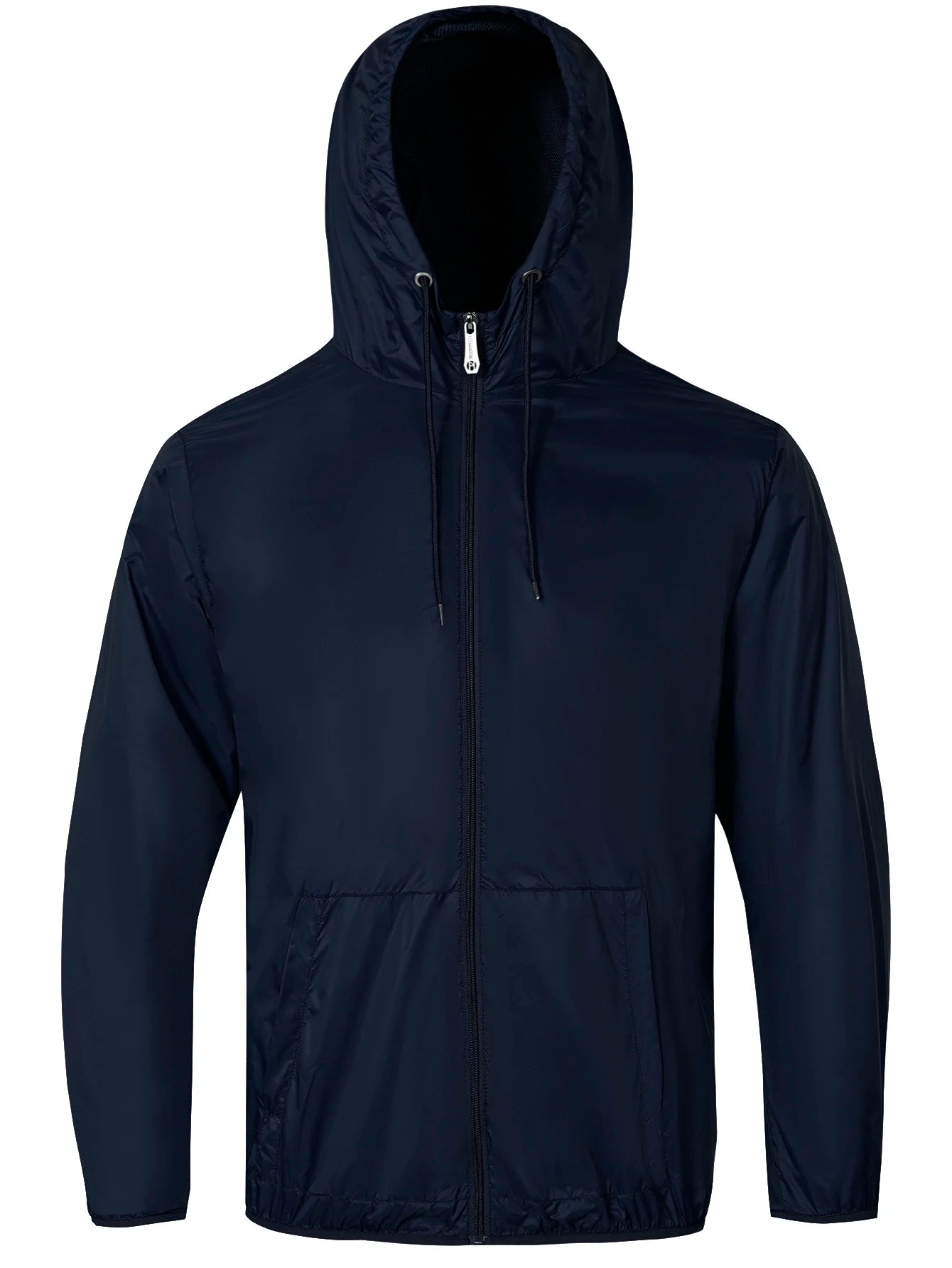 Men's lightweight windbreaker jacket - zippered, long sleeved, foldable storage, suitable for outdoor sports and hiking