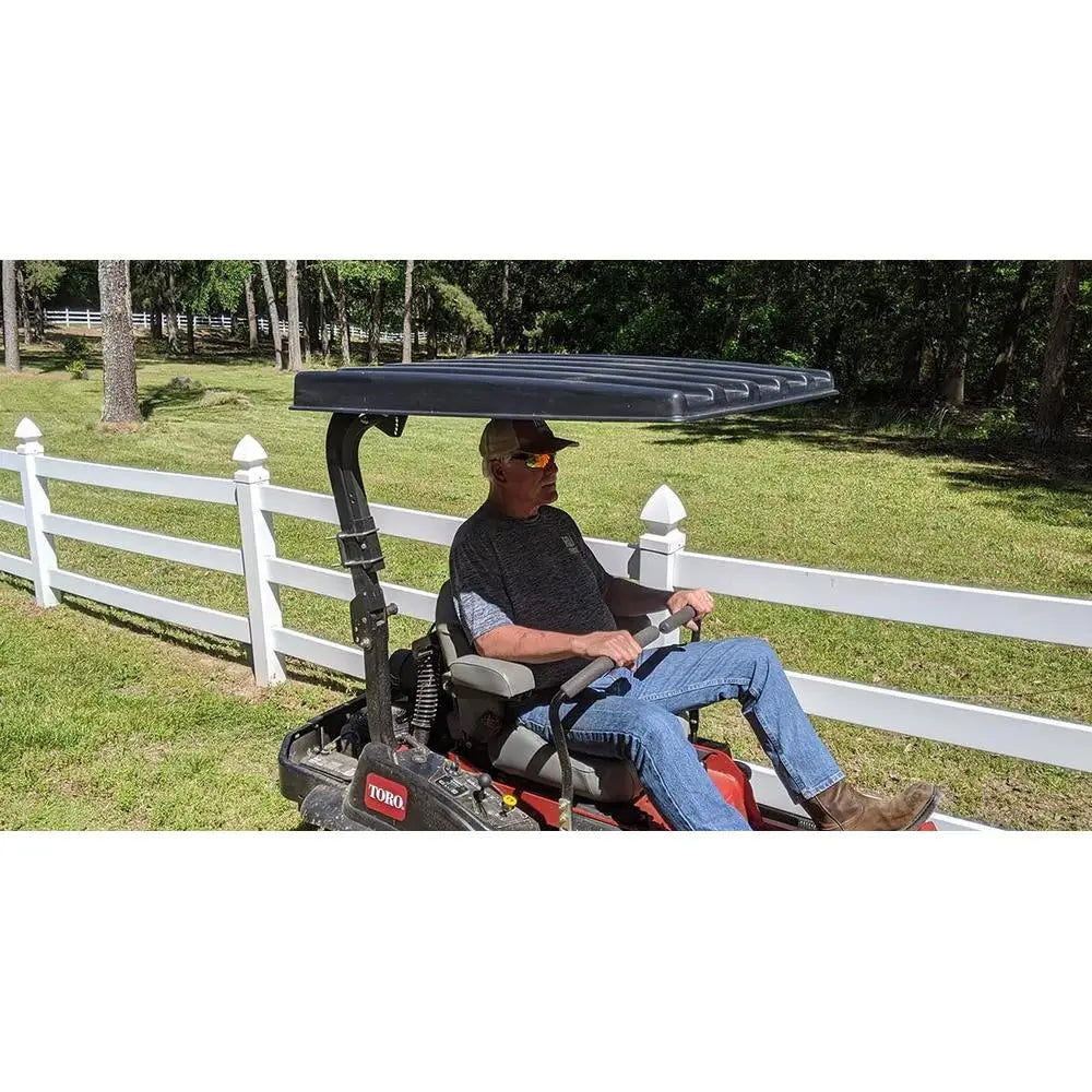 Universal Tractor Lawn Mower Canopy Top ROPS Compatible Easy Install ABS Plastic Powder-Coated Aluminum Adjustable Bracket