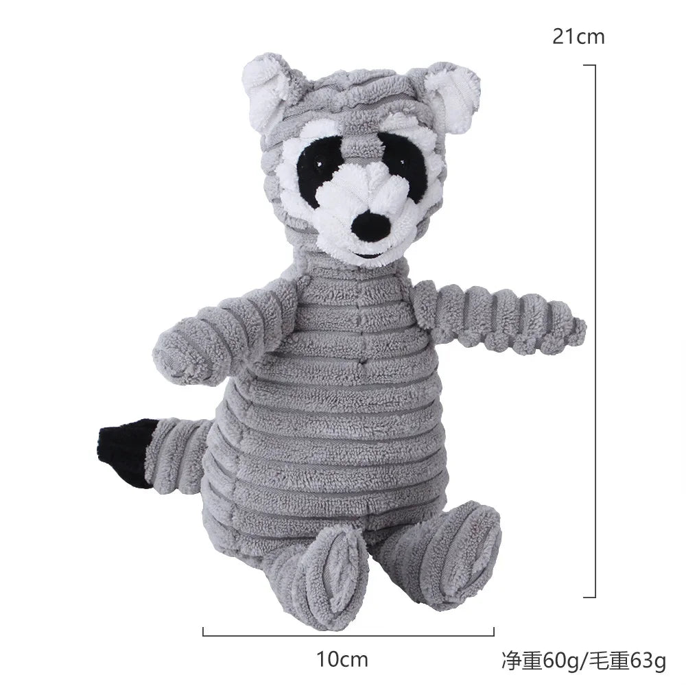 Pet Dog Molar Toy Vent Training Corduroy Monkey Pig Voice Plush Toy Dog Tooth Cleaning Supplie Dog Toys for Large Dogs