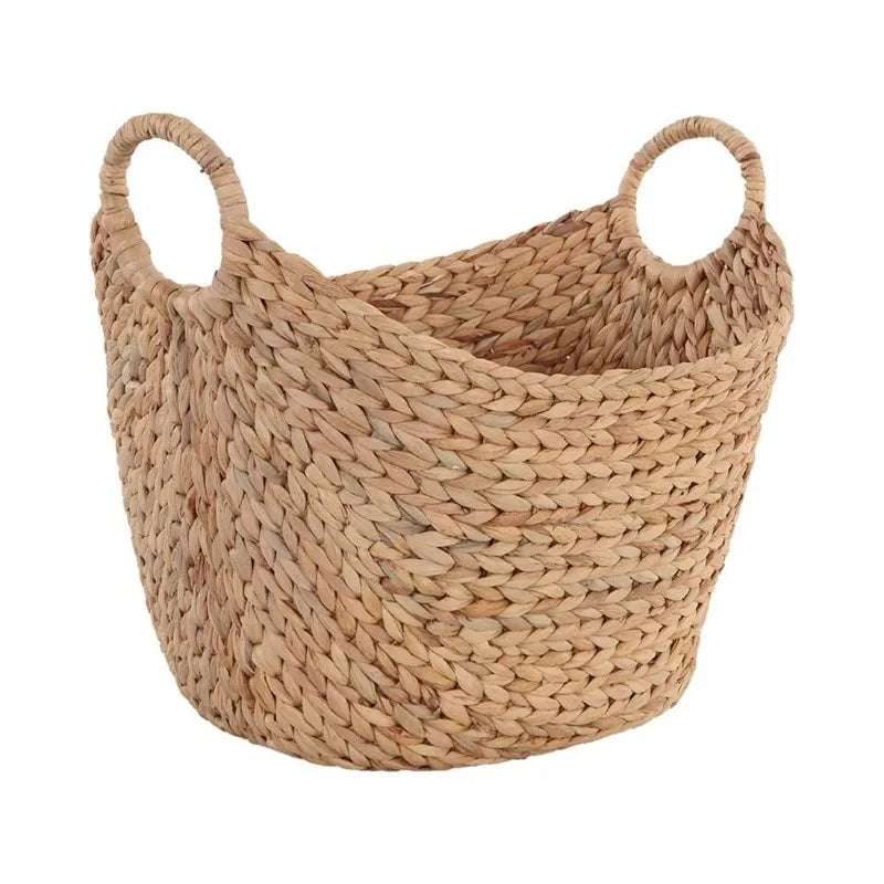 Oversized Water Hyacinth Boat Storage Organizer, Durable and Simple, Can Be Used to Store Toys, Blankets or Magazines
