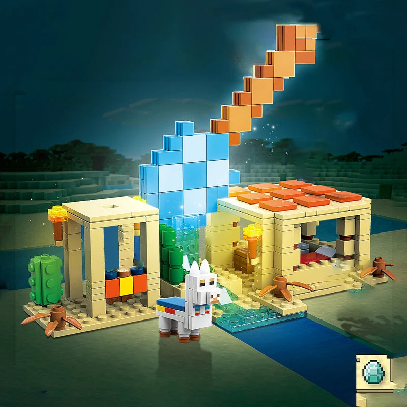 Movie Game MOC My Mini World Series Building Blocks Diamond Weapon Scene with 3 Figuren Educational Toys for Kid Gift