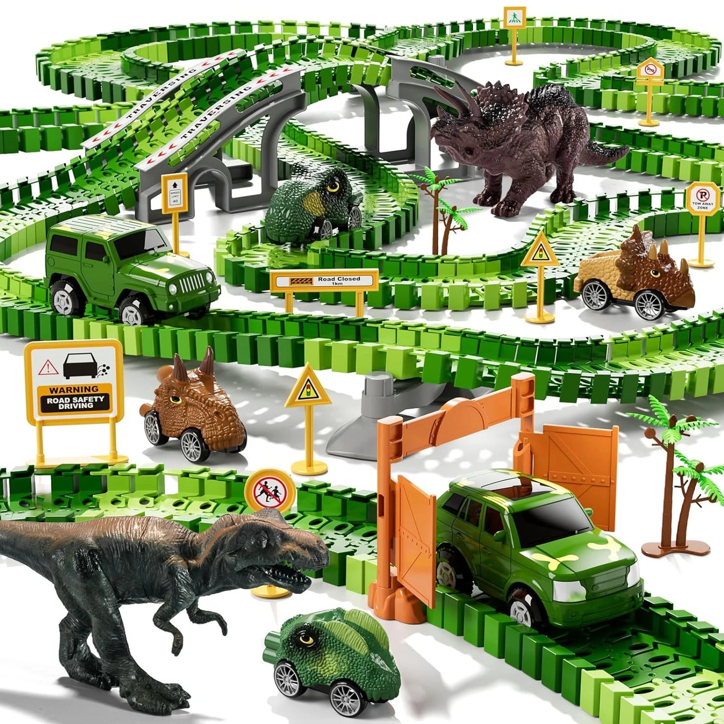 Toddler Boy Toys 236 PCS Race Tracks Toys Gifts for 3 4 5 Year Old Boys Kids, 6 PCS Construction Car Toys Gifts for 2 3 4 5 Year