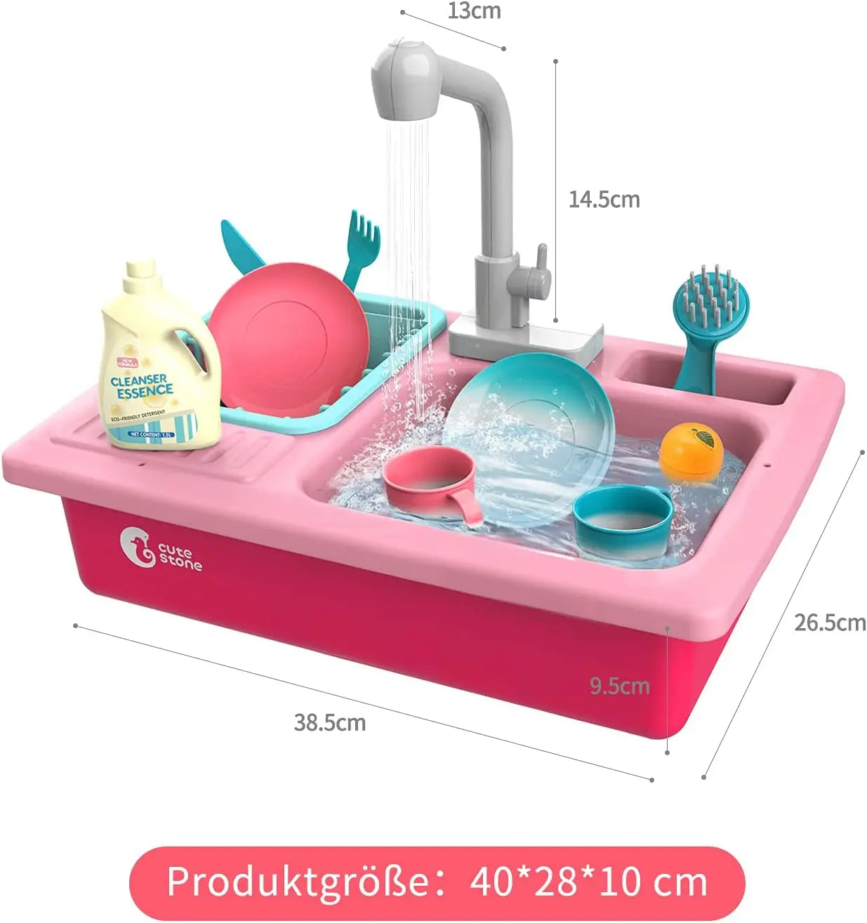 Cute Stone Sink Toy , Upgraded Faucet, Kitchen Playset, Pool Floats, Kids Dishwasher Roleplay.