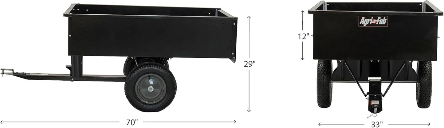 Good 45-0101 Steel Utility Lawn & Garden Dump Cart, For Riding Lawn Mowers, 12 cu ft/750# Capacity; 16" Pneumatic Wheels