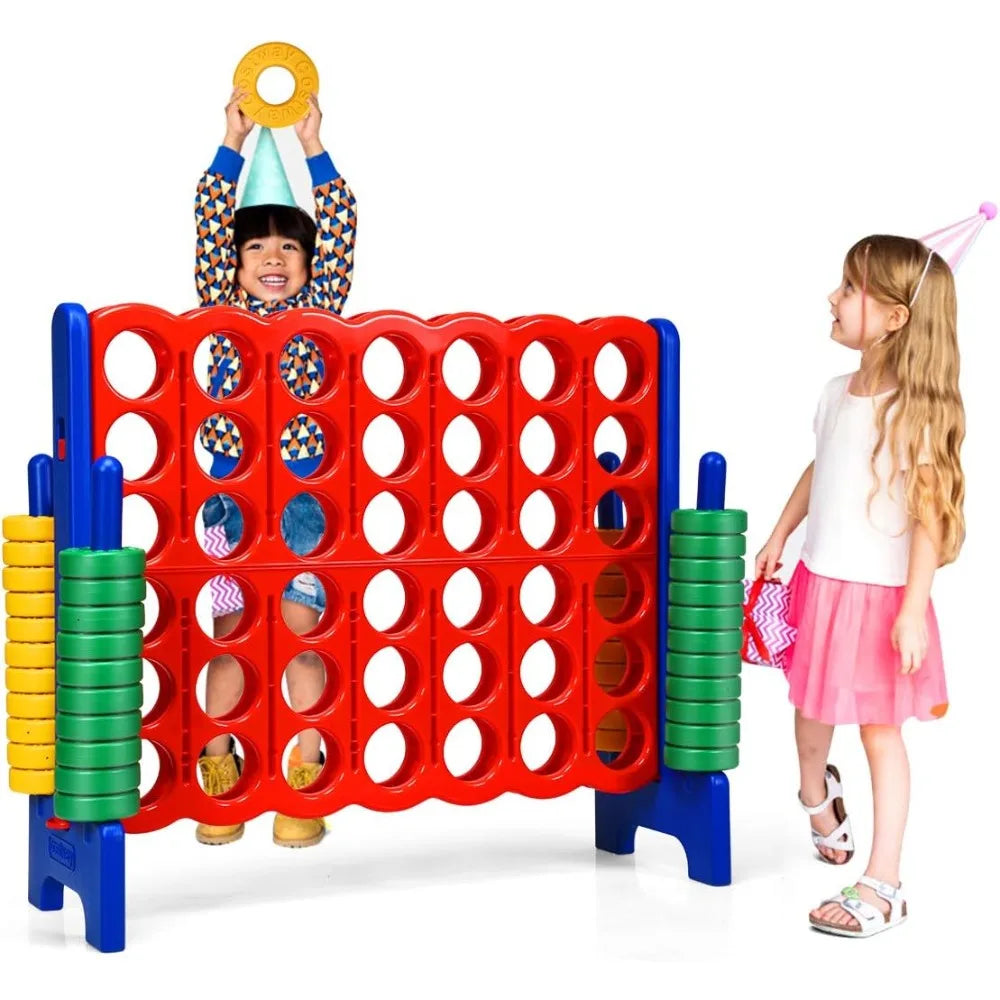 NEW Jumbo 4-to-Score Giant Game Set, 4 in A Row for Kids and Adults, 3.5FT Tall Indoor & Outdoor Game Set w/42 Jumbo Rings