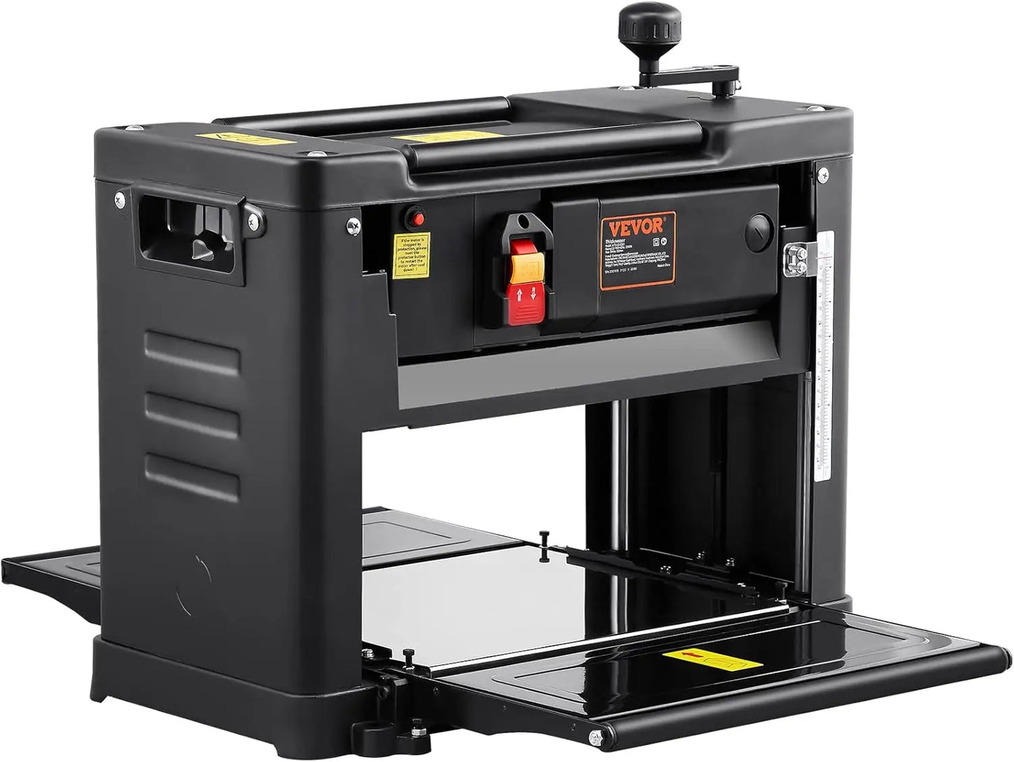 Thickness Planer, 13" Width Worktable Benchtop Planer, Two-Blade, 15-Amp 1800W Powerful Motor, 12" Extended Infeeding Table