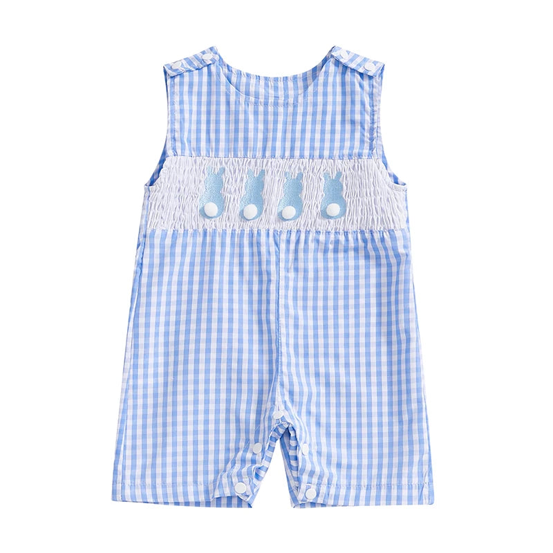Infant Unisex Bodysuits Sleeveless Round Neck Clover Rabbit Embroidery Baggy Playsuits Toddler Sleepwear s