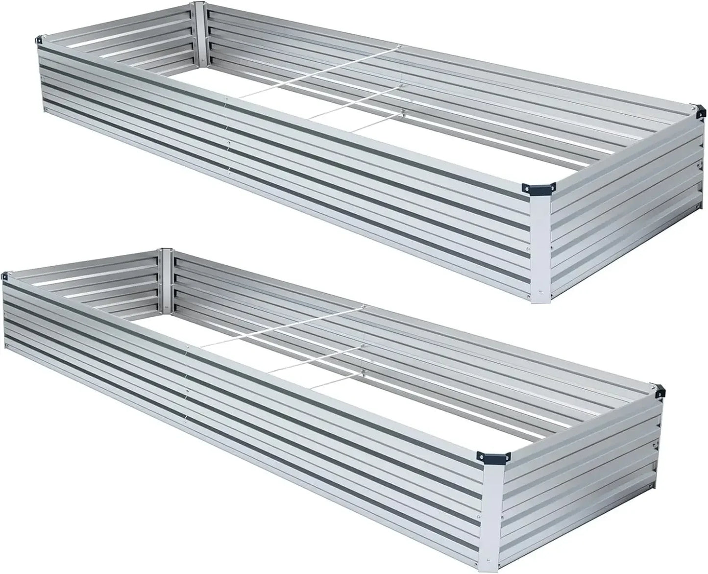 Best Seller 2 Pack 6x3x1FT Galvanized Raised Garden Beds Kit Outdoor Metal Gardening Planter Box for Vegetable Elevated Flower H