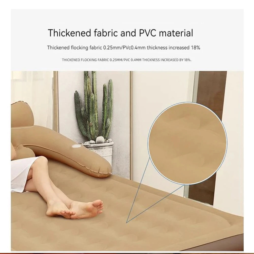 2 Persons Inflatable Mattress Camping Folding Home Indoor Outdoor Air Cushion 48cm High Bed Lazy Laying Soft Skin-friendly
