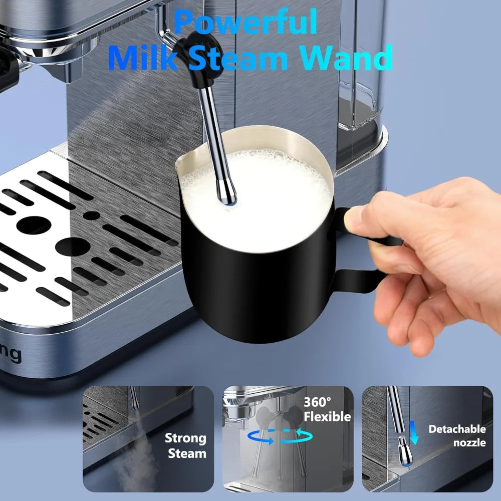 Hot sell.Espresso Machine 20 Bar,Touch Screen Espresso Maker with Steam Milk Frother,Stainless Steel Coffee Machine