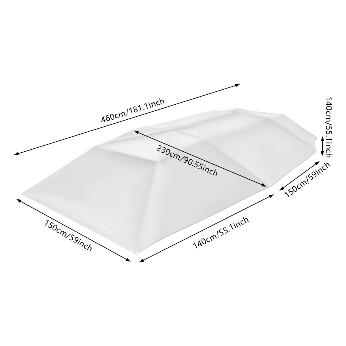 Semi-Automatic Car Tent 4.2×2.2/4.6×2.3m- Hydraulic Sun Shelter Waterproof Windproof UV Protection with Anti-Theft Ropes for SUV