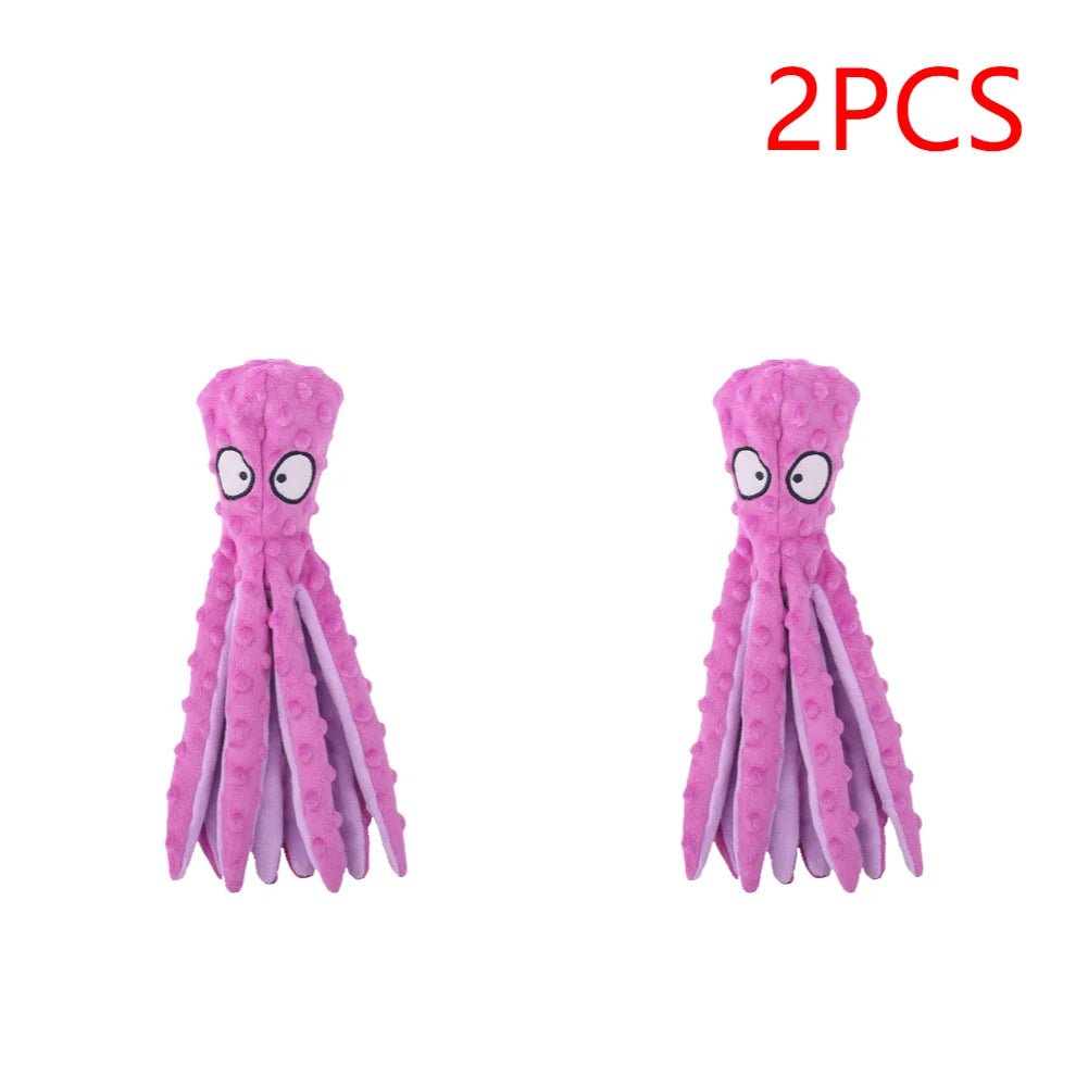 1/2PCS Pet Plush Dog Toy Voice Octopus Shell Puzzle Toy Bite Resistant Interactive Pet Dog Teeth Cleaning Chew Toy Pet Supplies