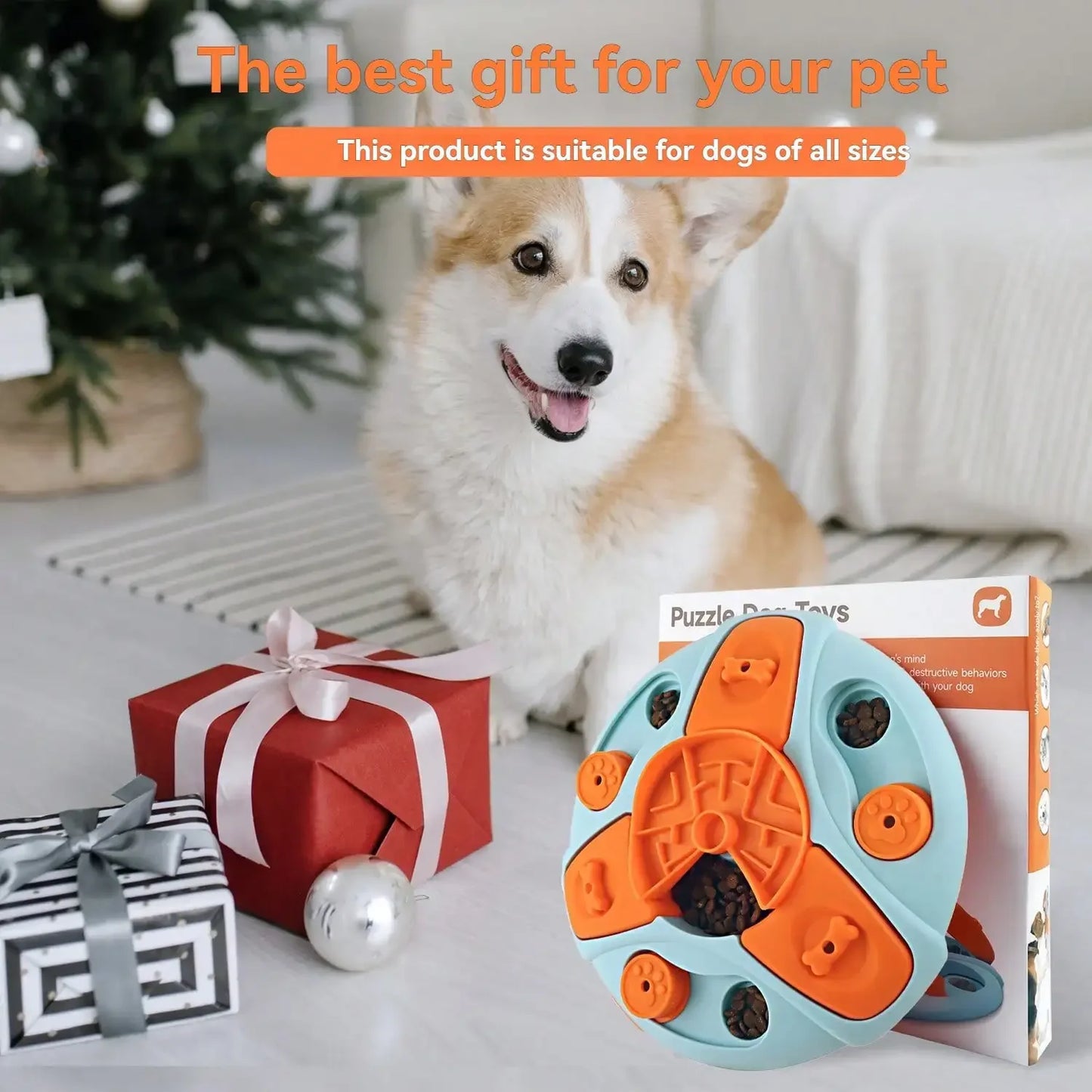 Pet Slow Feeders Toys, Interactive Pet games, Round Educational Toys, Dog Food Storage, Improve Pet IQ
