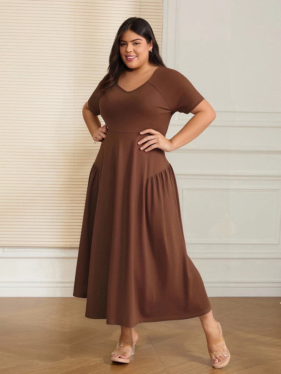 Women s Plus Size Maxi Dress with Floral Print and Off-Shoulder Design Ruffle Detail and Elastic Waist for Comfort
