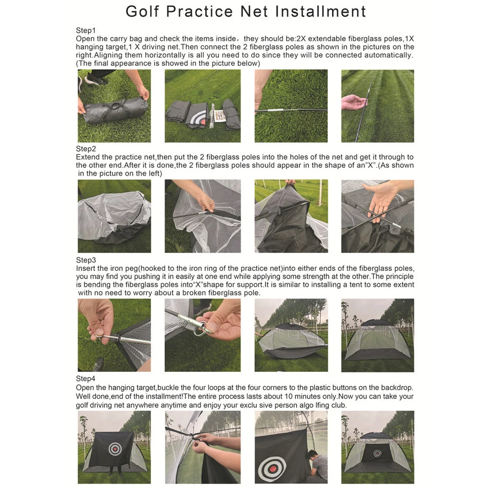 Golf Chipping Net Set Indoor and Outdoor Collapsible Golf Pitching Cages Foldable Golf Practice Net Golf Training Equipment Kit