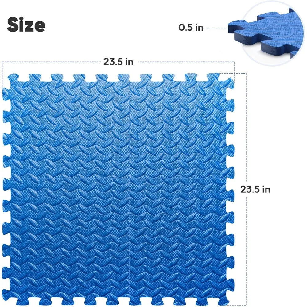 24 in x 24 in x ½ in - 16 Tiles Home Gym Mat, Puzzle Exercise Mat, EVA Interlocking Foam Floor Tiles for Home Workout Equipment