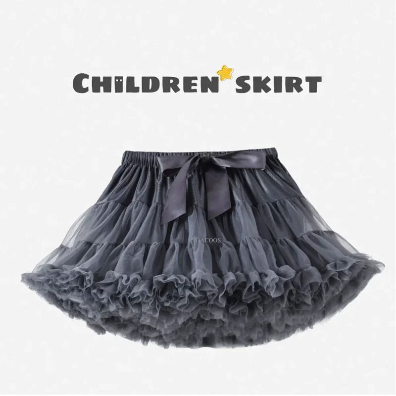Girls Tutu Skirts Black Fluffy Toddler Tulle Princess Ball Gown Pettiskirt Ballet Party Dance Rainbow Tulle Skirts Girls Clothes