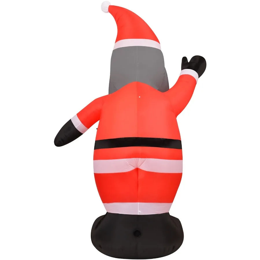 12ft Airblown Inflatable African American Santa with Lights for Outdoor Holiday Decorations Perfect for Christmas Displays in P