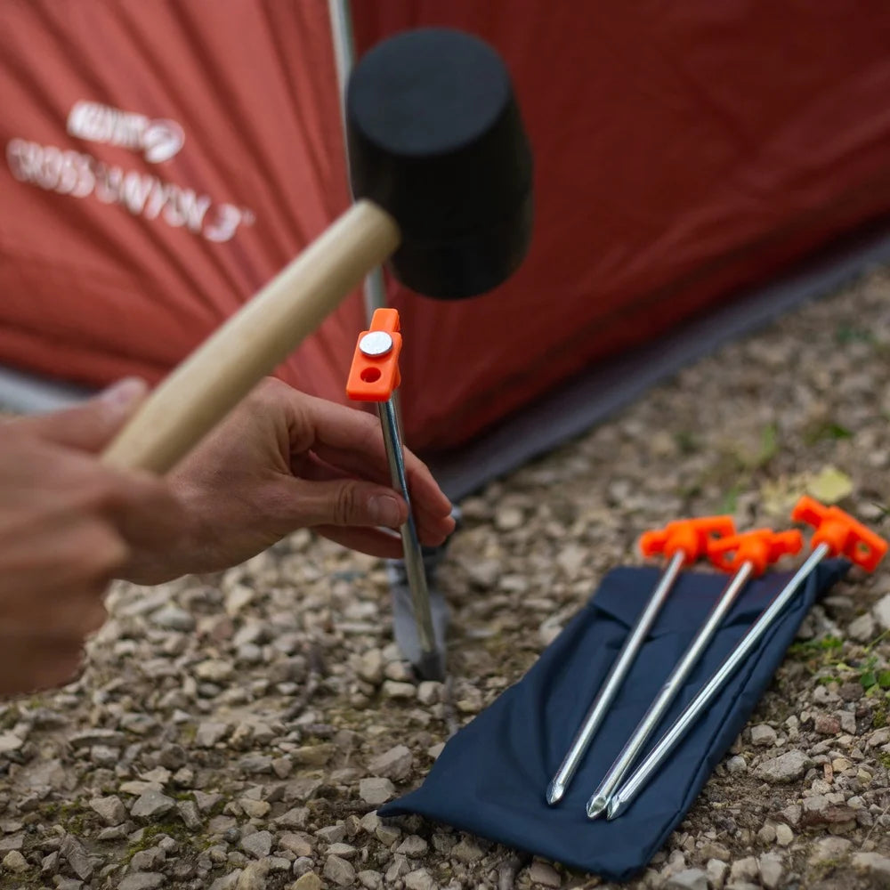 10 Inch Heavy Duty Steel Tent Pegs 12 Pack Durable Stakes Hard Ground Camping RV Awnings Securing Tents