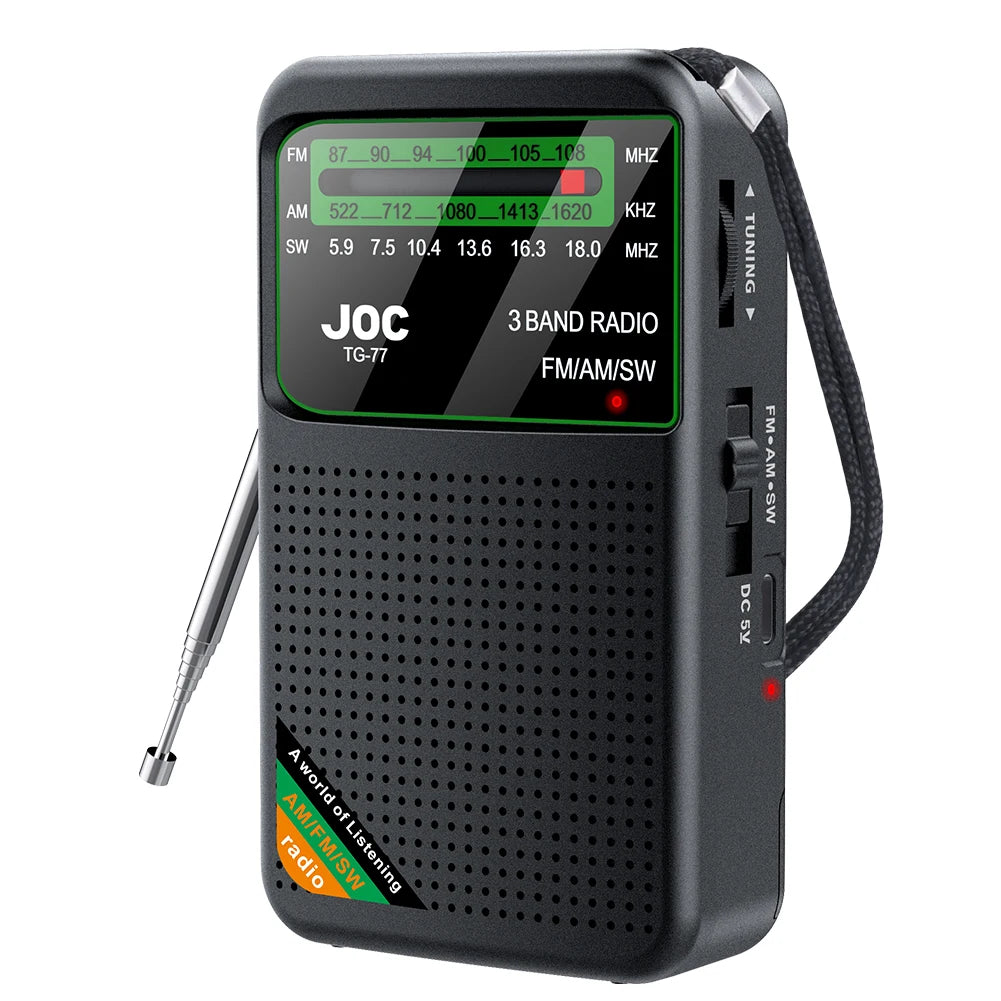 Portable Mini Full Band Radio Best Reception FM AM SW Radio Rechargeable Emergency Pocket Radio Built-in Speaker