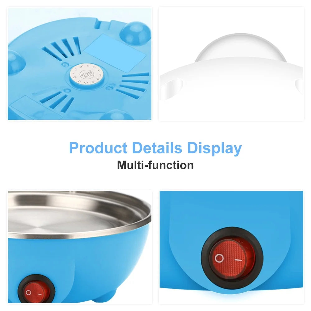 Electric Egg Cooker Hard Boiled Poached Scrambled Eggs Omelets Steamer Vegetables Seafood Dumplings 7 Eggs Capacity Timer