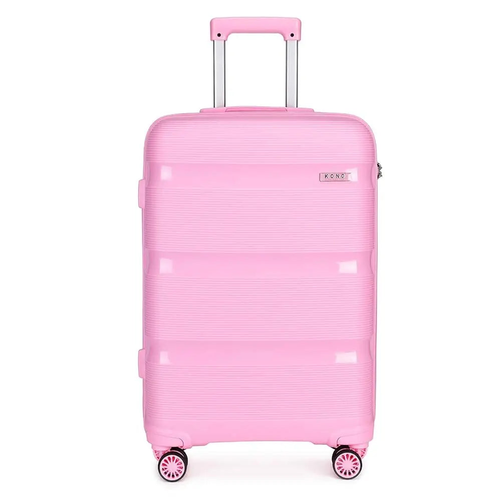 Kono 24 inch Medium Check in Luggage 66L TSA Lock Lightweight Polypropylene Hard Shell Suitcase