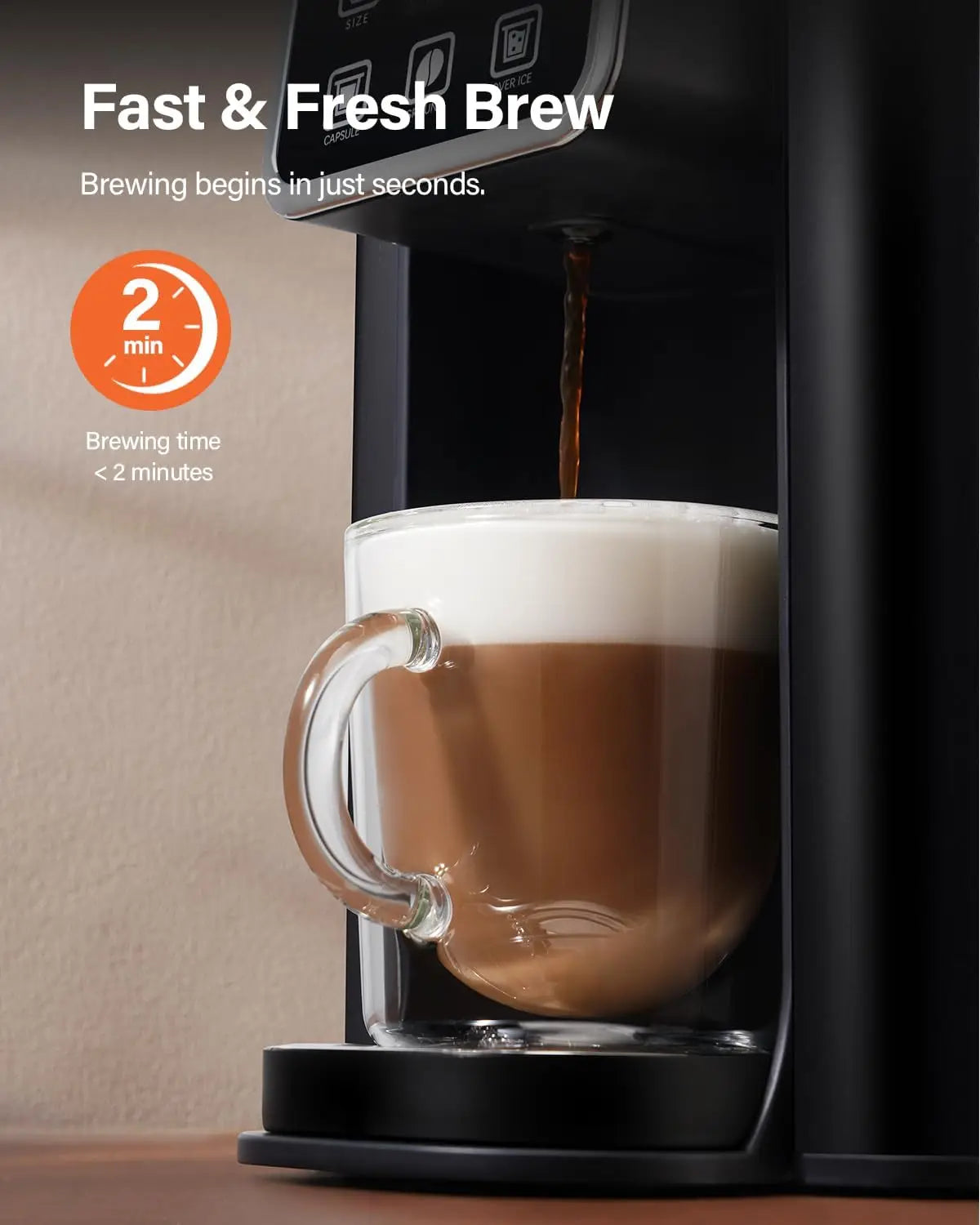 Single Serve Coffee Maker 2.0, Hot and Iced Coffee Machine for K Cup Pods & Ground Coffee, 6 to 14 oz Brew Sizes, 50 oz Removabl