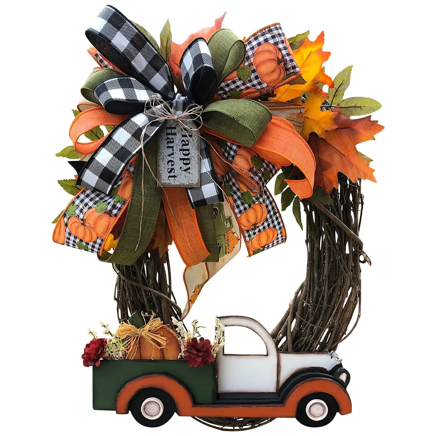 Artificial Wreaths Halloween Decorations Front Door Hanging Garland christmas Decor Farmhouse Pumpkin Wreath shipping from usa