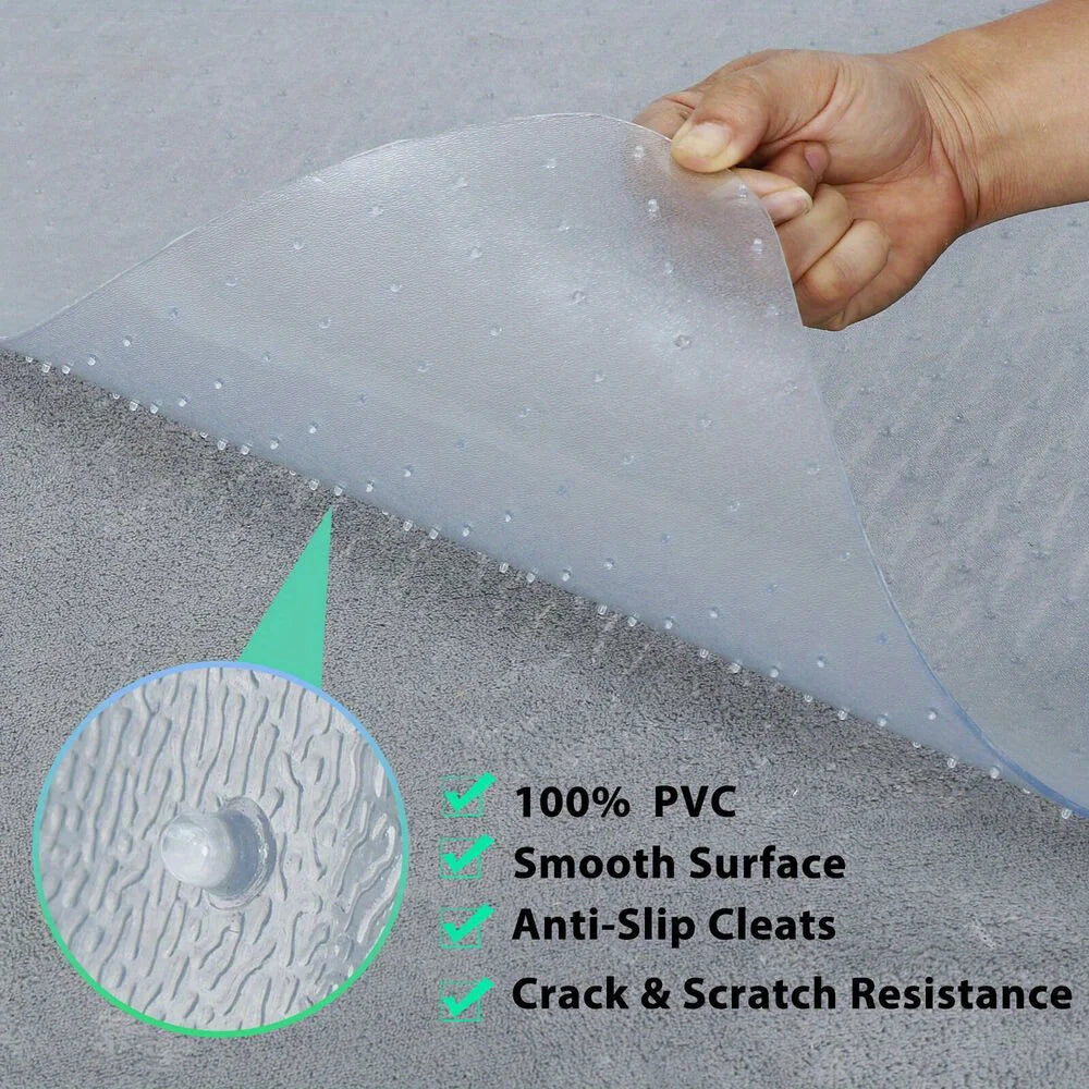 60.2 "x 46.4" PVC chair cushion Home office protective mat non-slip carpet for easy cleaning