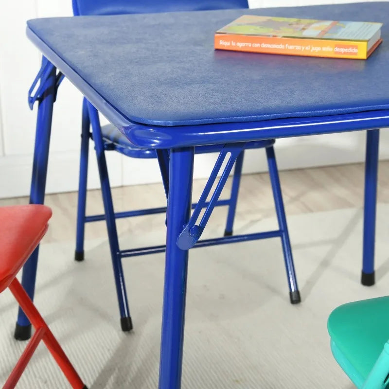 Kids Game Card Table and Chair Set, 5-Piece Toddler Furniture for Playroom & Preschool