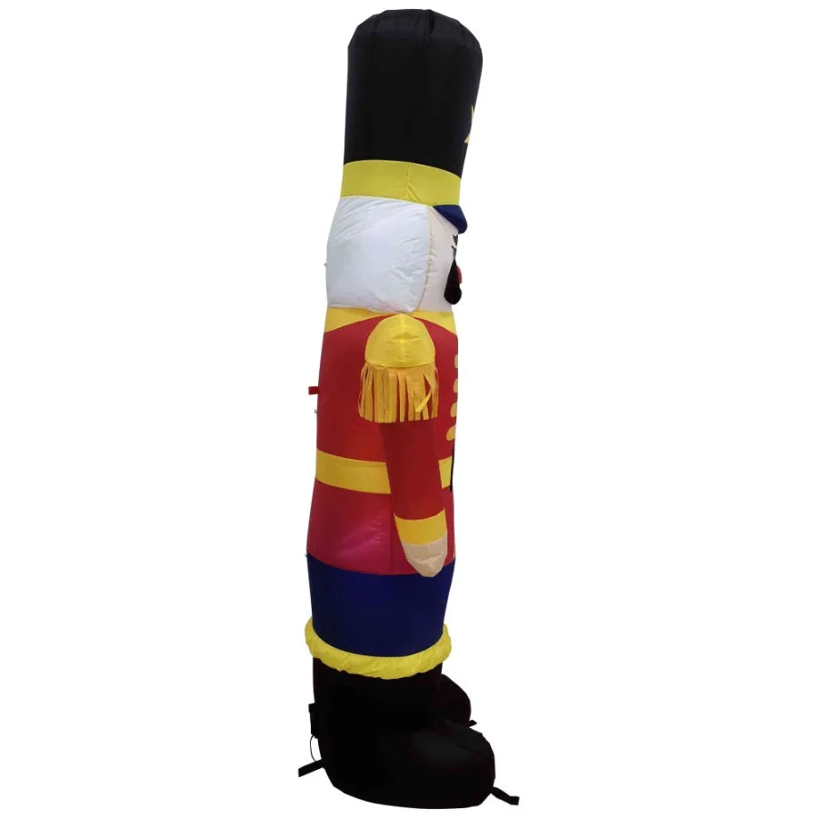 Lighted Inflatable Nutcracker Soldier Outdoor Christmas Decoration for Holiday Yard Display 6.25' Tall Animated Figure with Bri