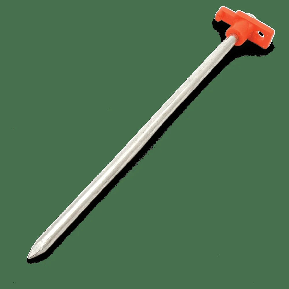 10 Inch Heavy Duty Steel Tent Pegs 12 Pack Durable Stakes Hard Ground Camping RV Awnings Securing Tents