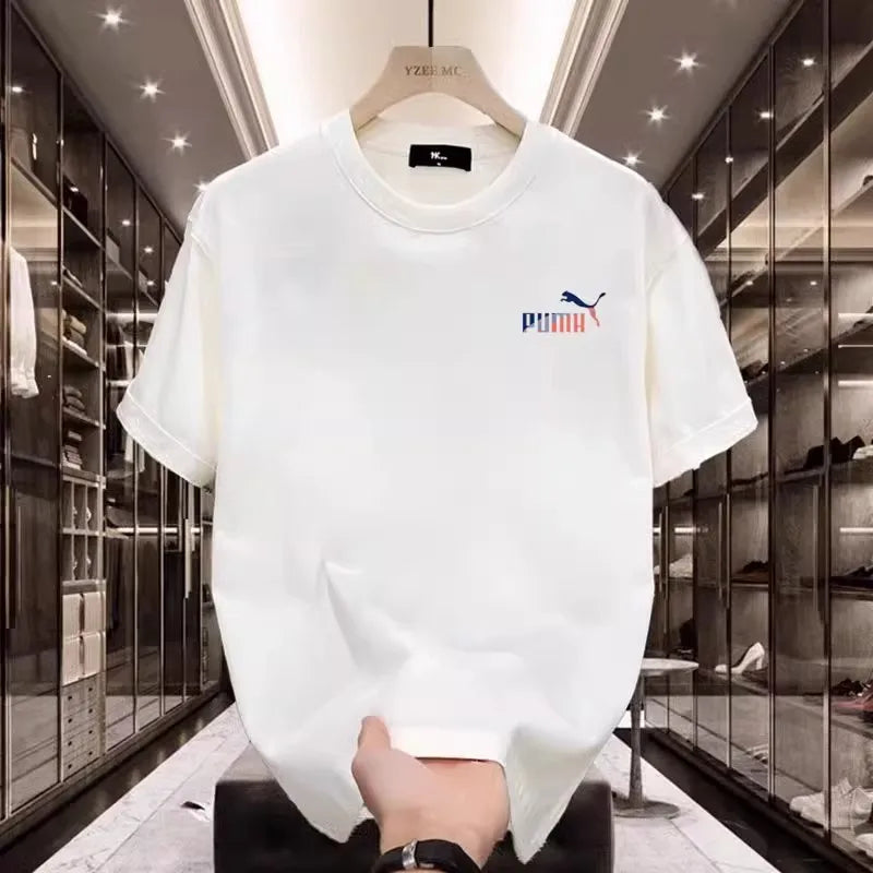 Men's 100% Cotton Heavy Short-sleeved T-shirt Men's Summer New American Retro Trend Half-sleeved Top