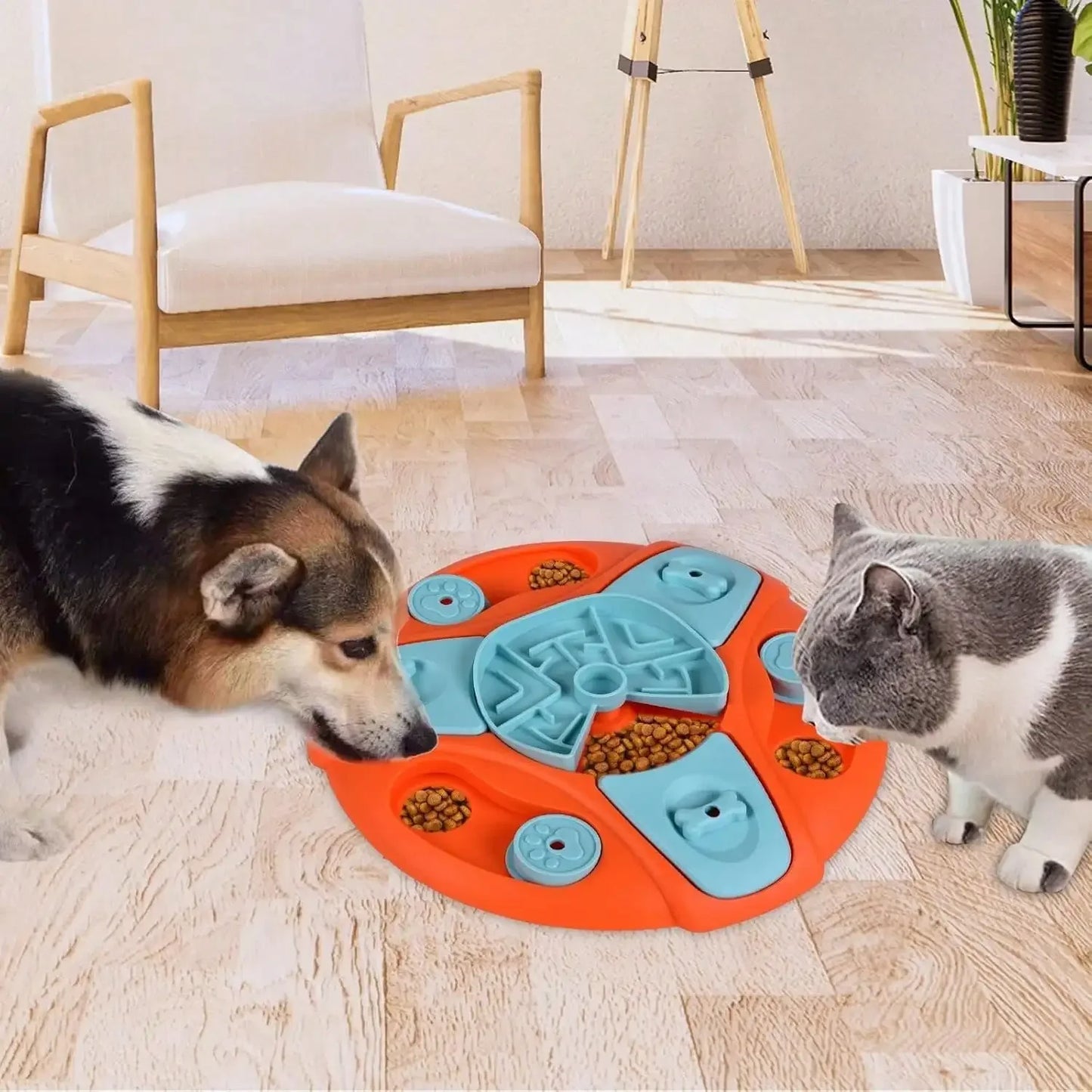 Pet Slow Feeders Toys, Interactive Pet games, Round Educational Toys, Dog Food Storage, Improve Pet IQ