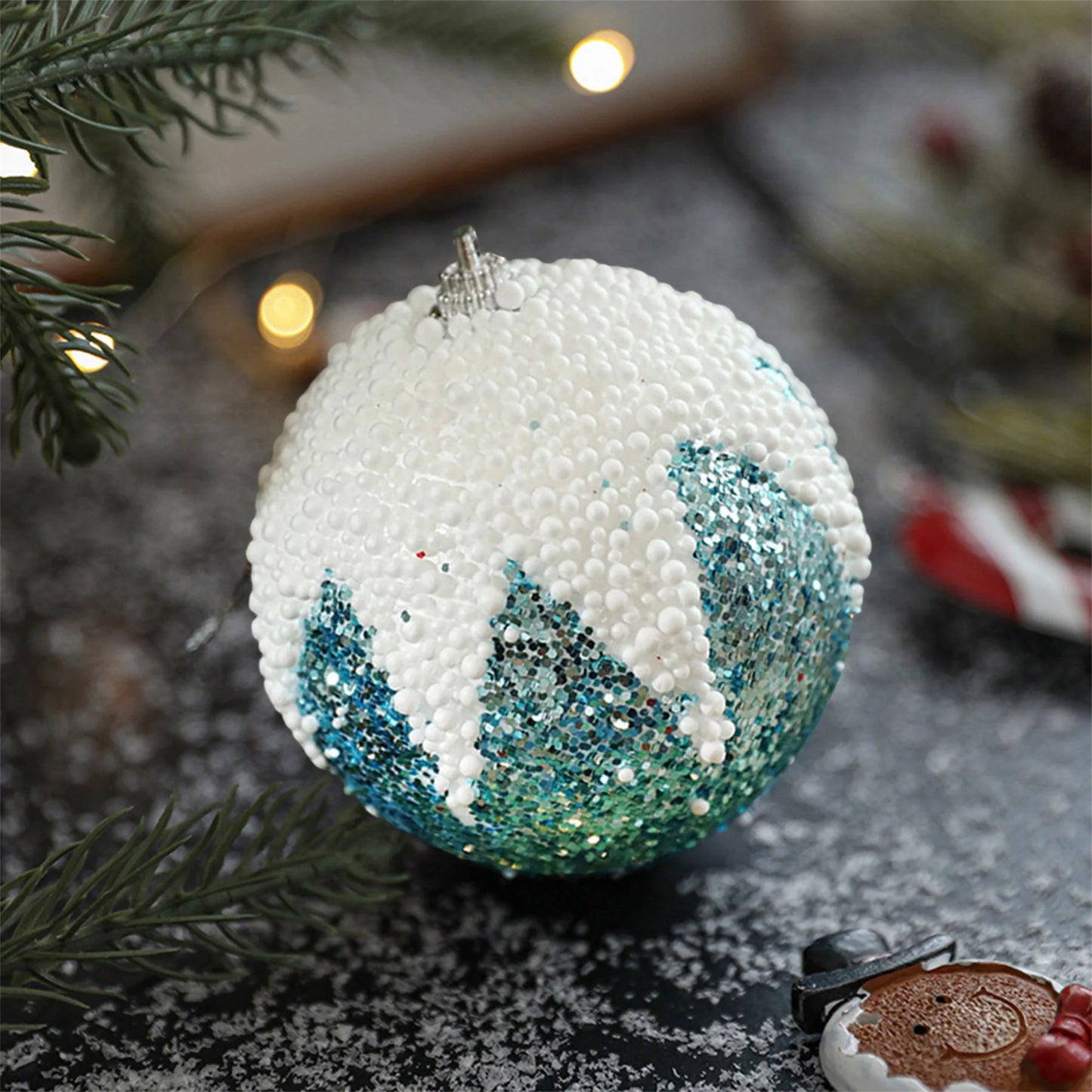 Glittering Snowflake Ornaments Set Christmas Tree Hanging Decorations Xmas Party Supplies Shiny Baubles Balls