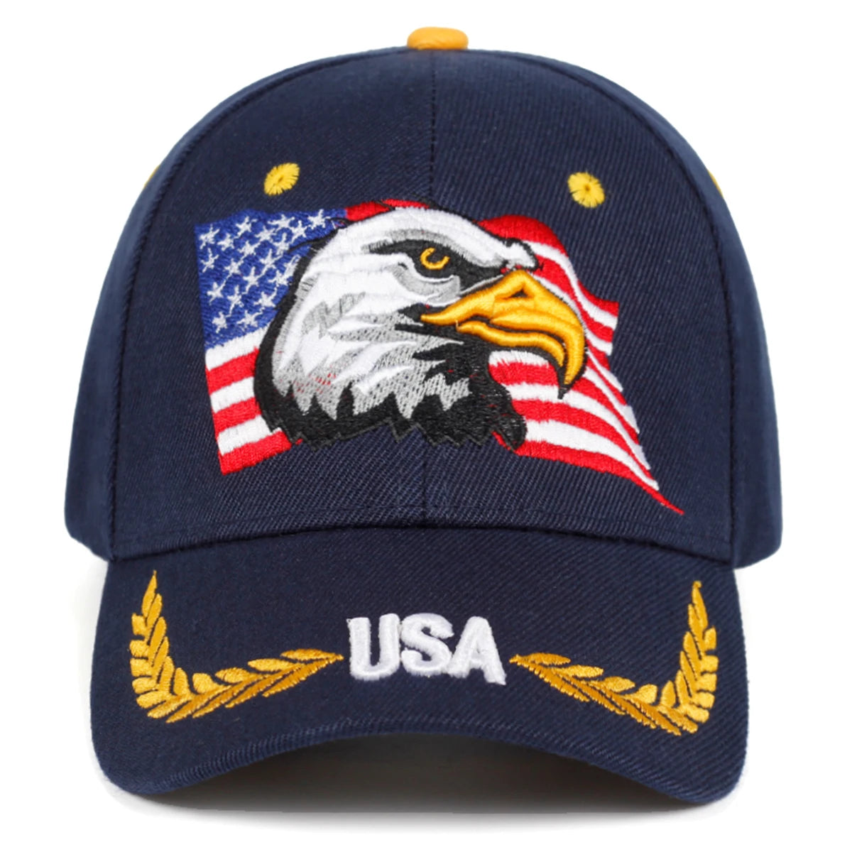 1piece Unisex US Eagle Embroidery Baseball Cap Outdoor Adjustable Sunscreen Leisure Hat Spring Autumn Travel Tourism Vacation