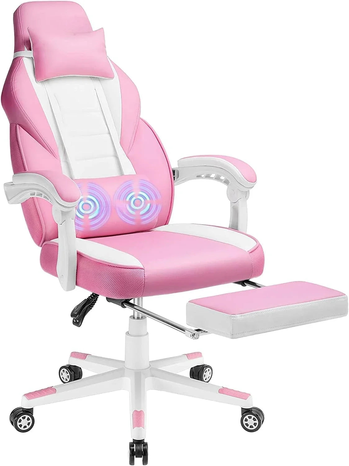 Gaming Chair with Footrest and Massage, Big and Tall Gaming Chair for Adults, Ergonomic Heavy Duty Gaming Chairwith Large Size